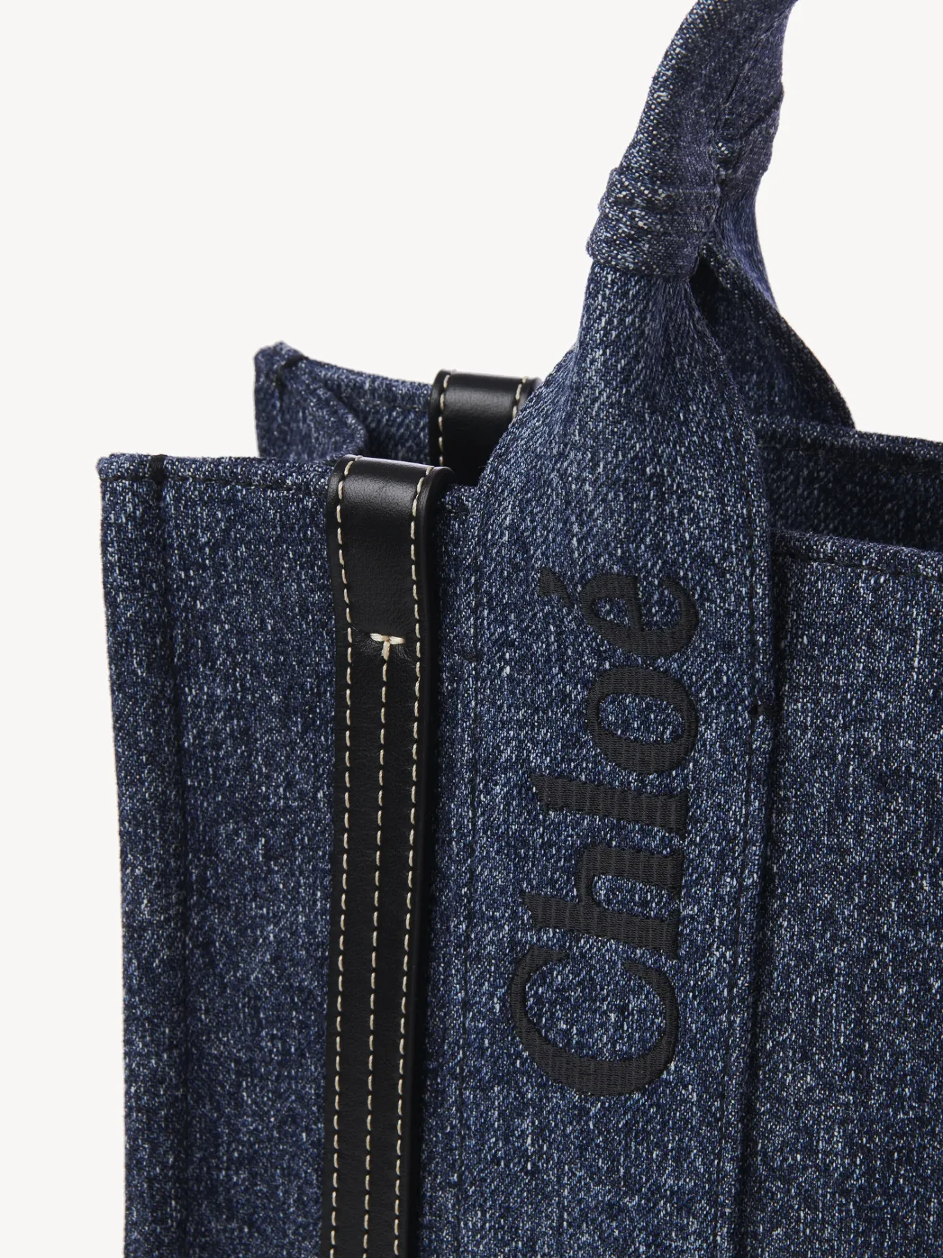 Sacs Cabas-Chloé Petit Sac Cabas Woody A Bandoulière Denim