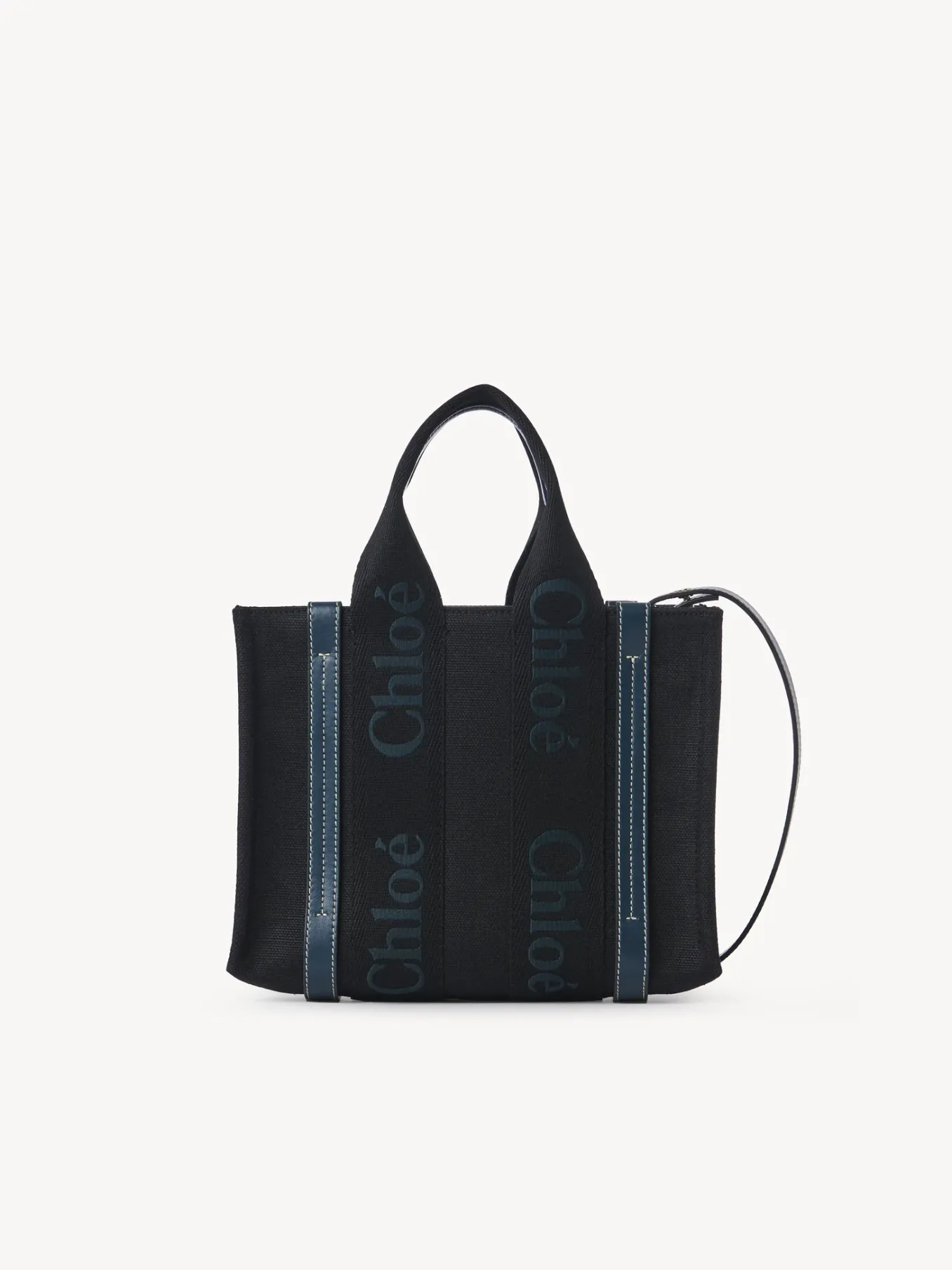 Sacs Cabas-Chloé Petit Sac Cabas Woody A Bandoulière Black - Green 1