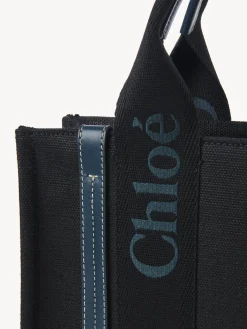 Sacs Cabas-Chloé Petit Sac Cabas Woody A Bandoulière Black - Green 1