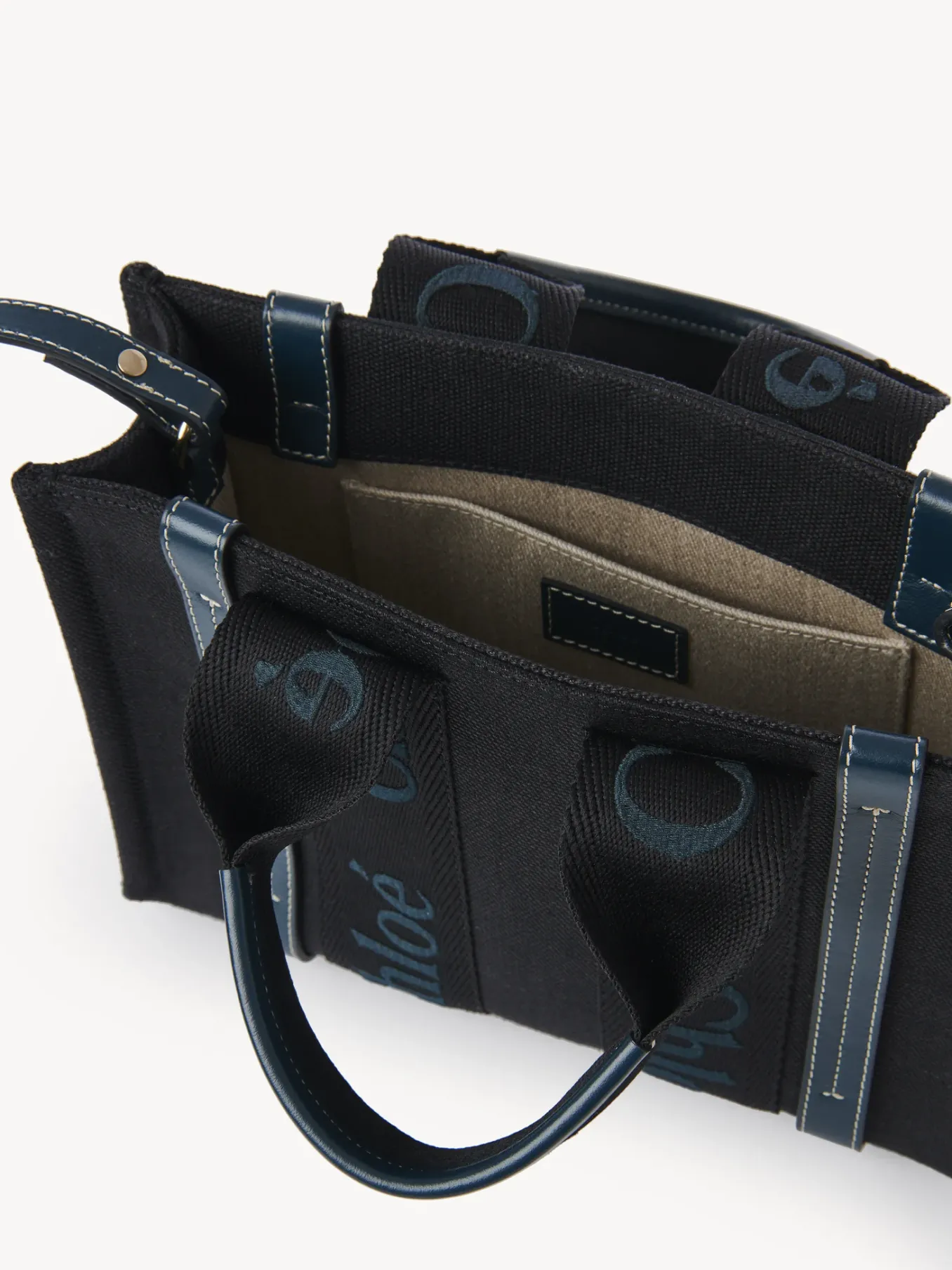 Sacs Cabas-Chloé Petit Sac Cabas Woody A Bandoulière Black - Green 1