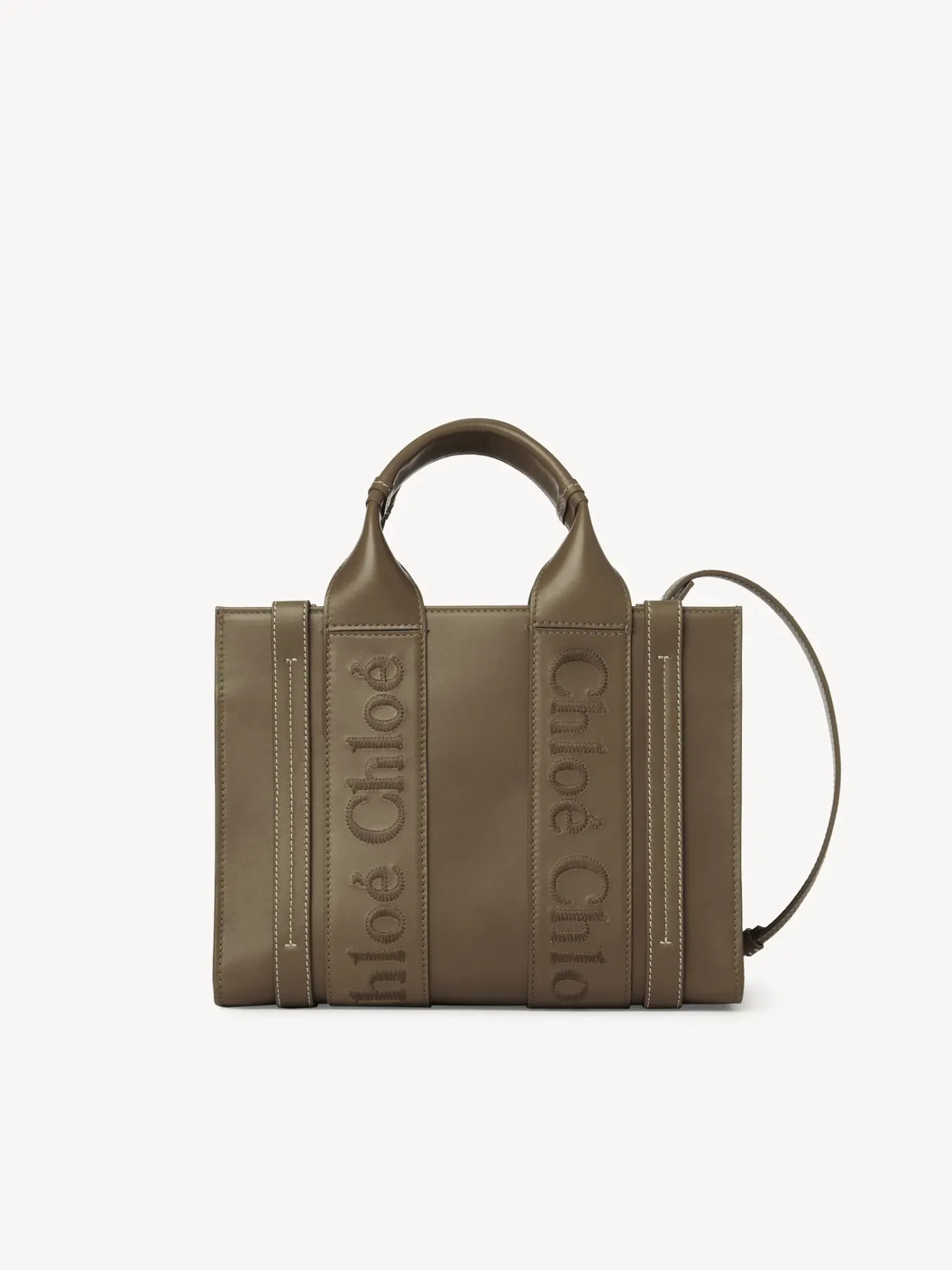 Sacs Cabas-Chloé Petit Sac Cabas Woody A Bandoulière Army Green