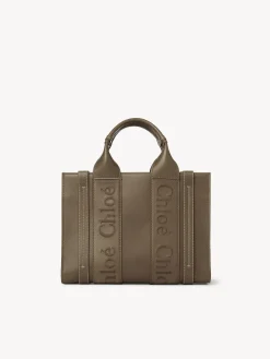 Sacs Cabas-Chloé Petit Sac Cabas Woody A Bandoulière Army Green