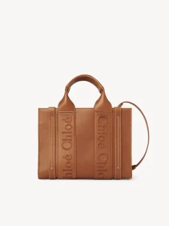 Sacs Cabas-Chloé Petit Sac Cabas Woody A Bandoulière Caramel