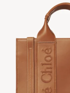 Sacs Cabas-Chloé Petit Sac Cabas Woody A Bandoulière Caramel