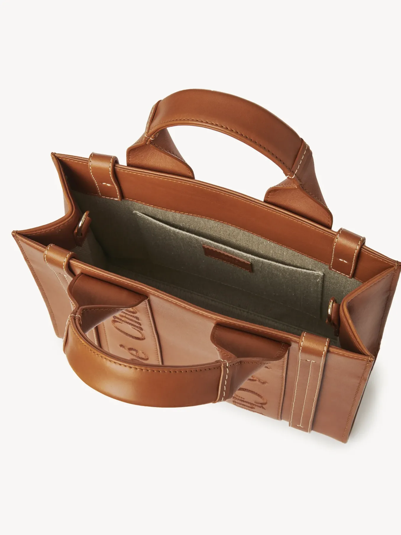 Sacs Cabas-Chloé Petit Sac Cabas Woody A Bandoulière Caramel