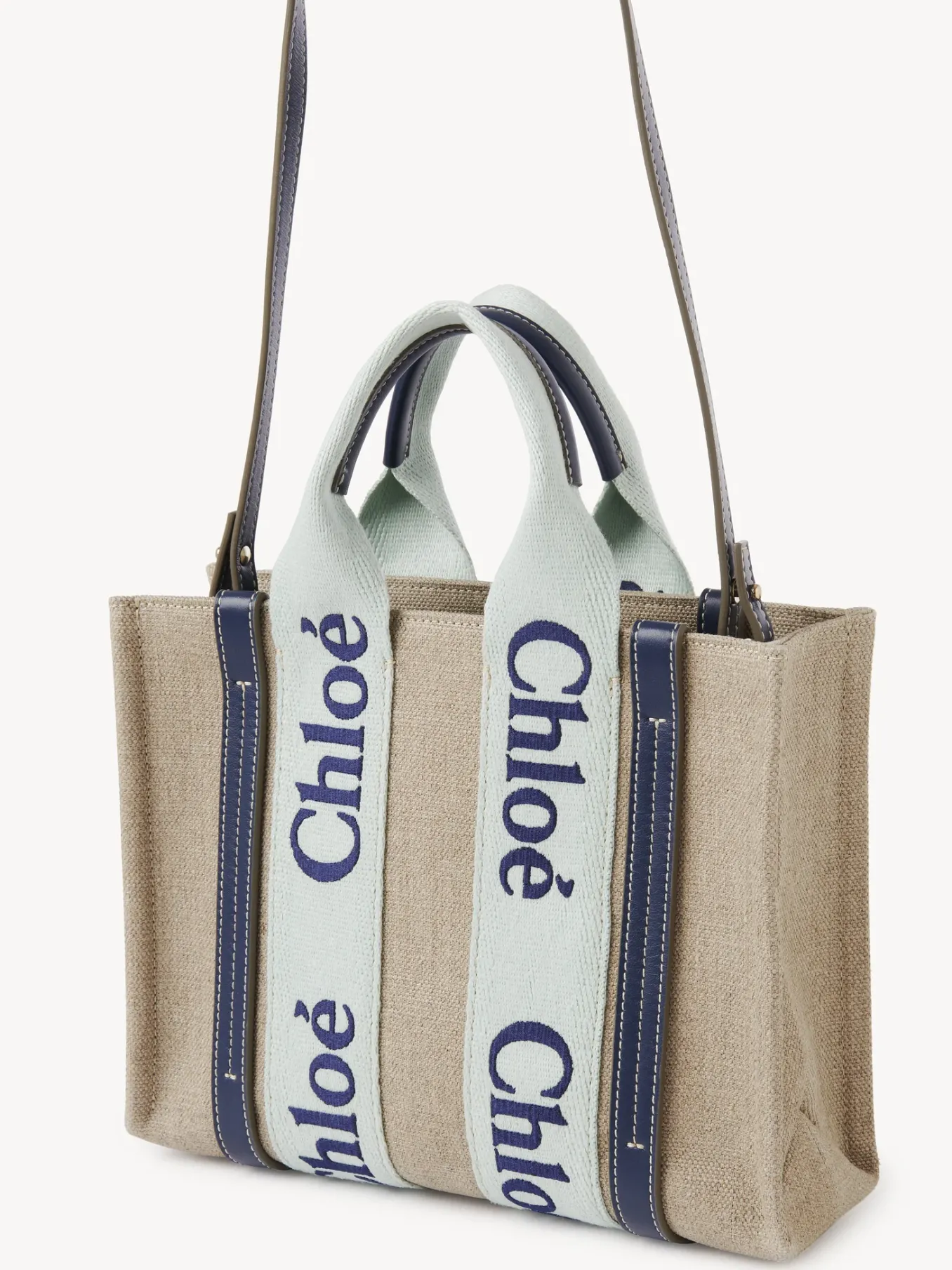 Sacs Cabas-Chloé Petit Sac Cabas Woody A Bandoulière Green - Blue 1