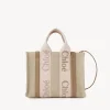 Sacs Cabas-Chloé Petit Sac Cabas Woody A Bandoulière Blushy Beige
