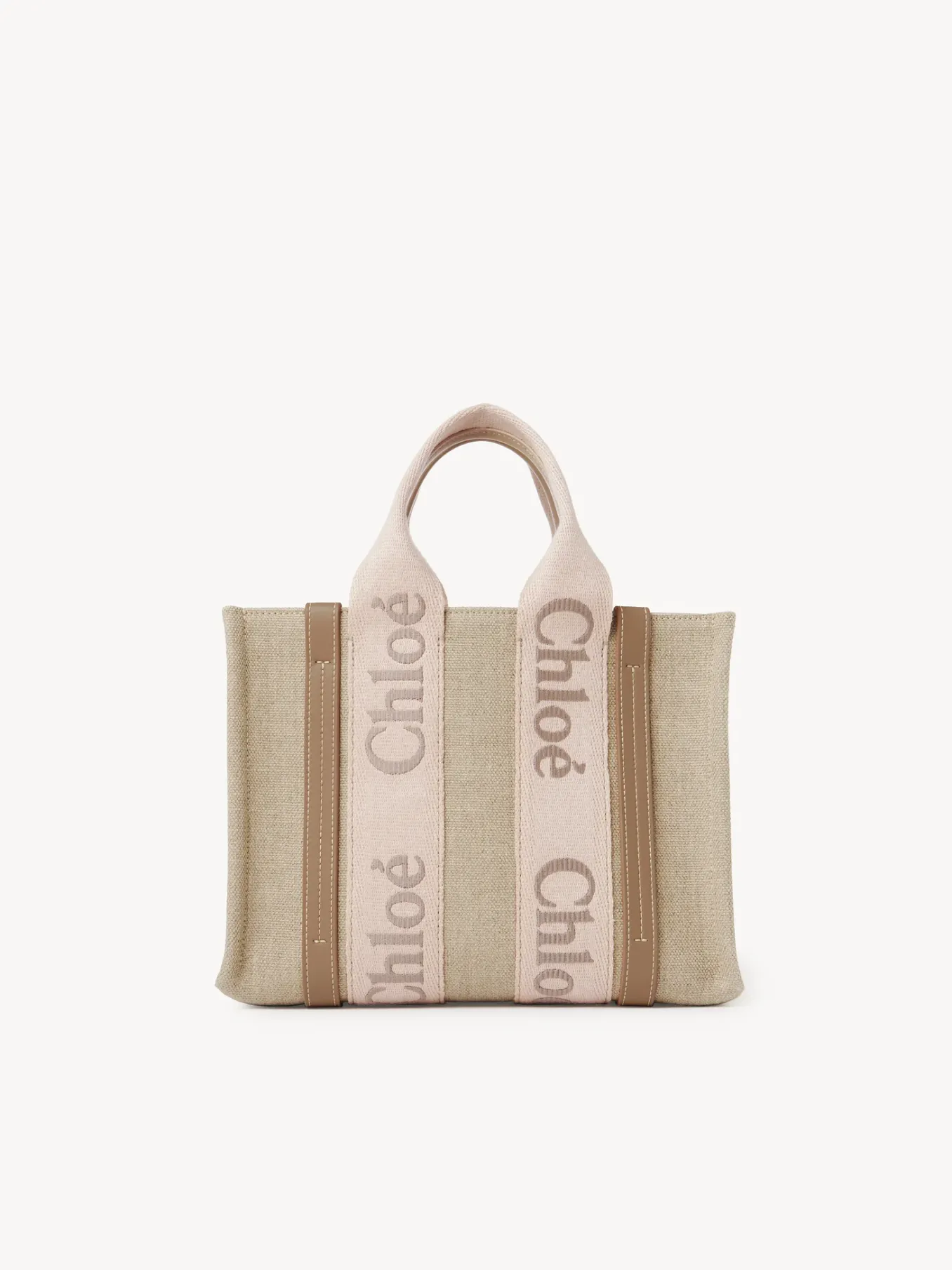 Sacs Cabas-Chloé Petit Sac Cabas Woody A Bandoulière Blushy Beige