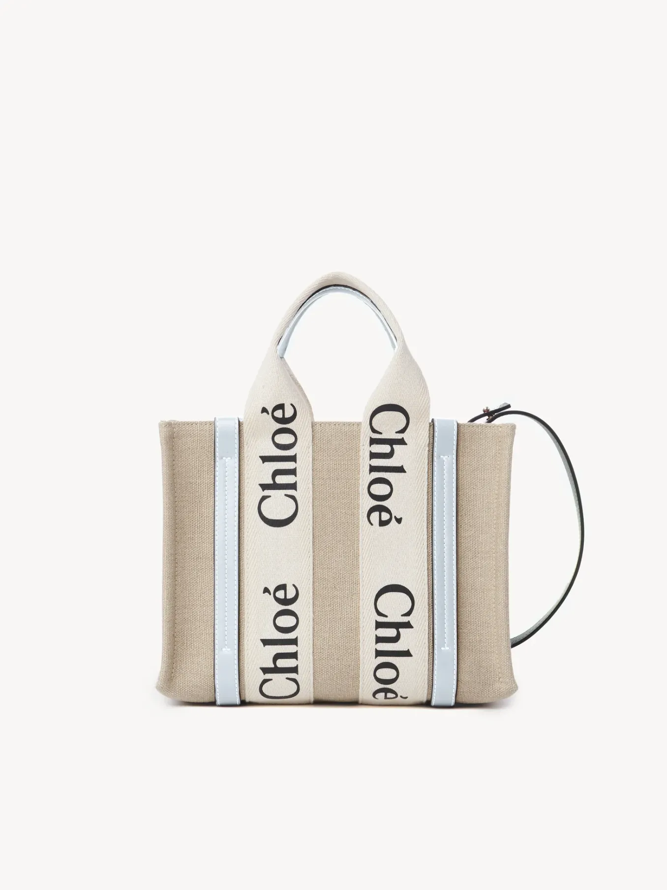 Sacs À Bandoulière-Chloé Petit Sac Cabas Woody A Bandoulière White - Blue 2
