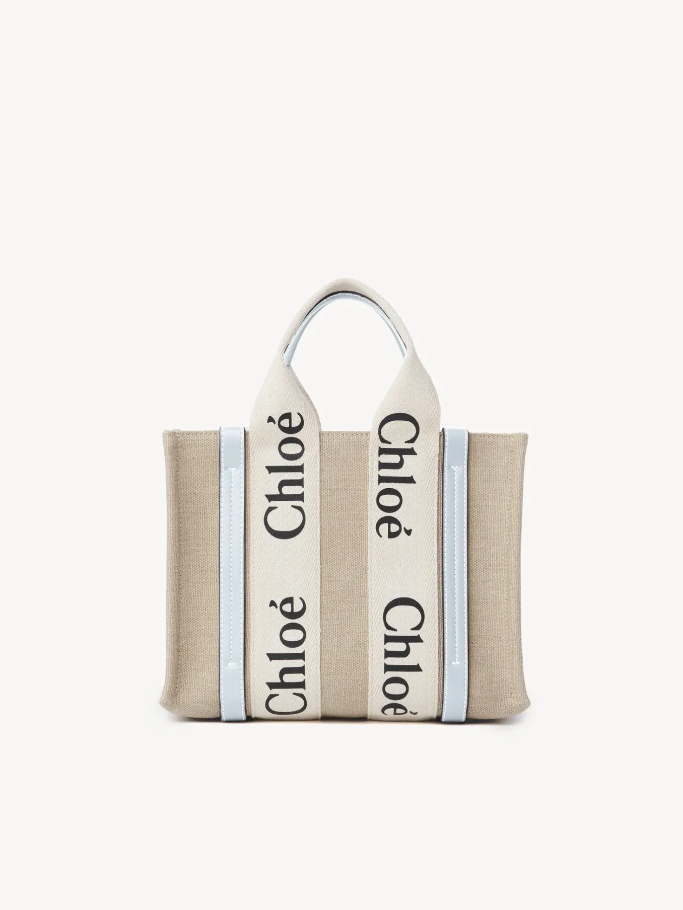 Sacs À Bandoulière-Chloé Petit Sac Cabas Woody A Bandoulière White - Blue 2