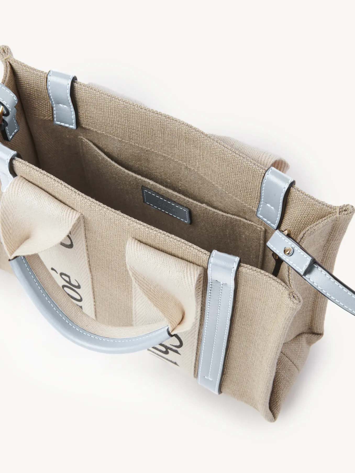 Sacs À Bandoulière-Chloé Petit Sac Cabas Woody A Bandoulière White - Blue 2