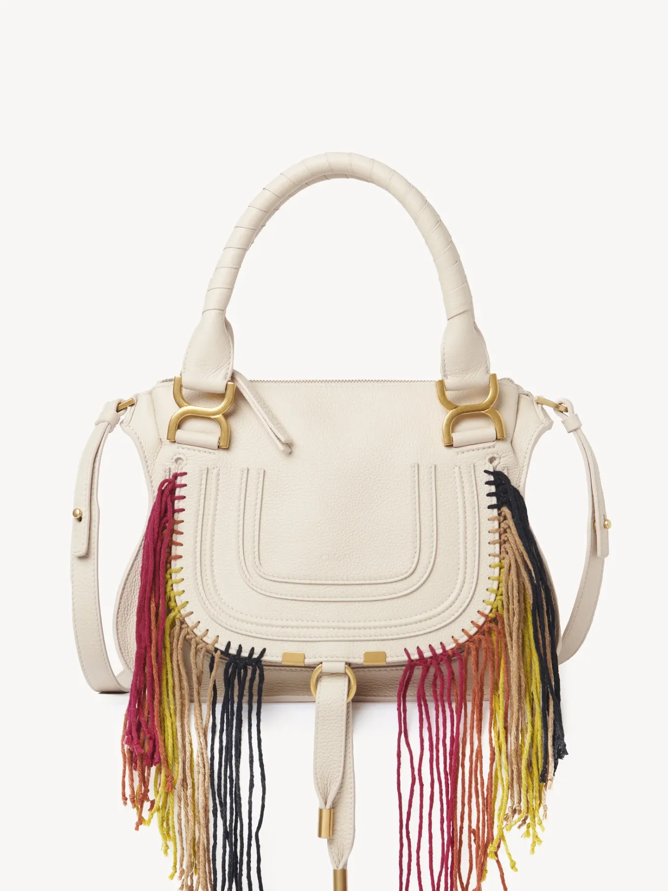Sacs À Bandoulière-Chloé Petit Sac Double Porte Marcie Nude