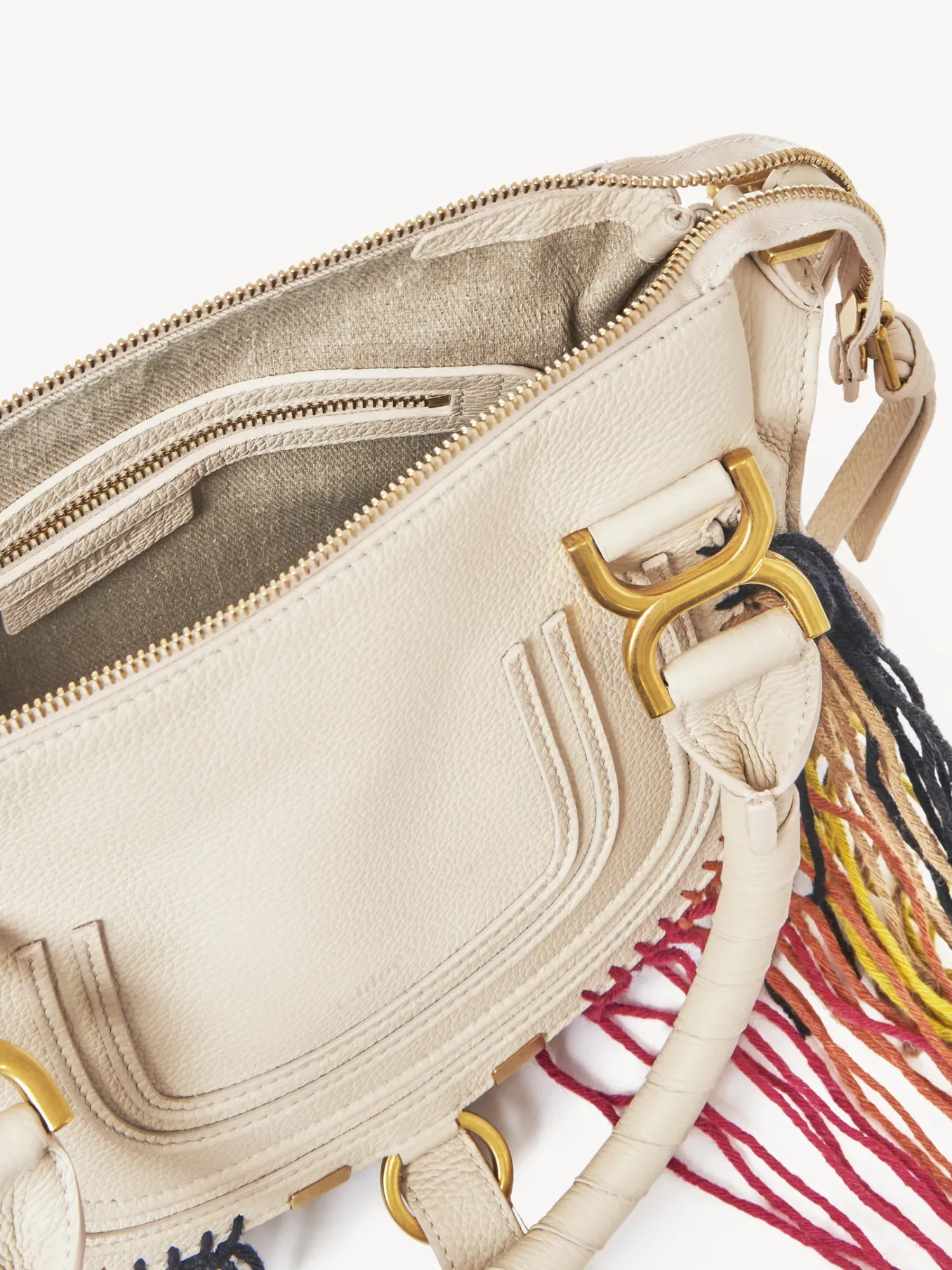 Sacs À Bandoulière-Chloé Petit Sac Double Porte Marcie Nude