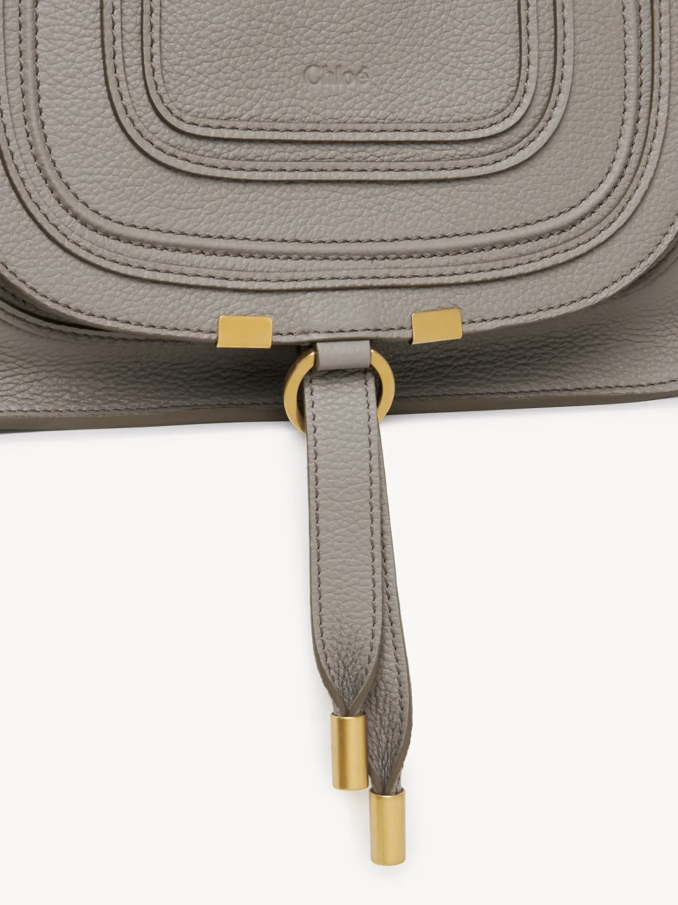 Sacs À Bandoulière-Chloé Petit Sac Double Porte Marcie Cashmere Grey