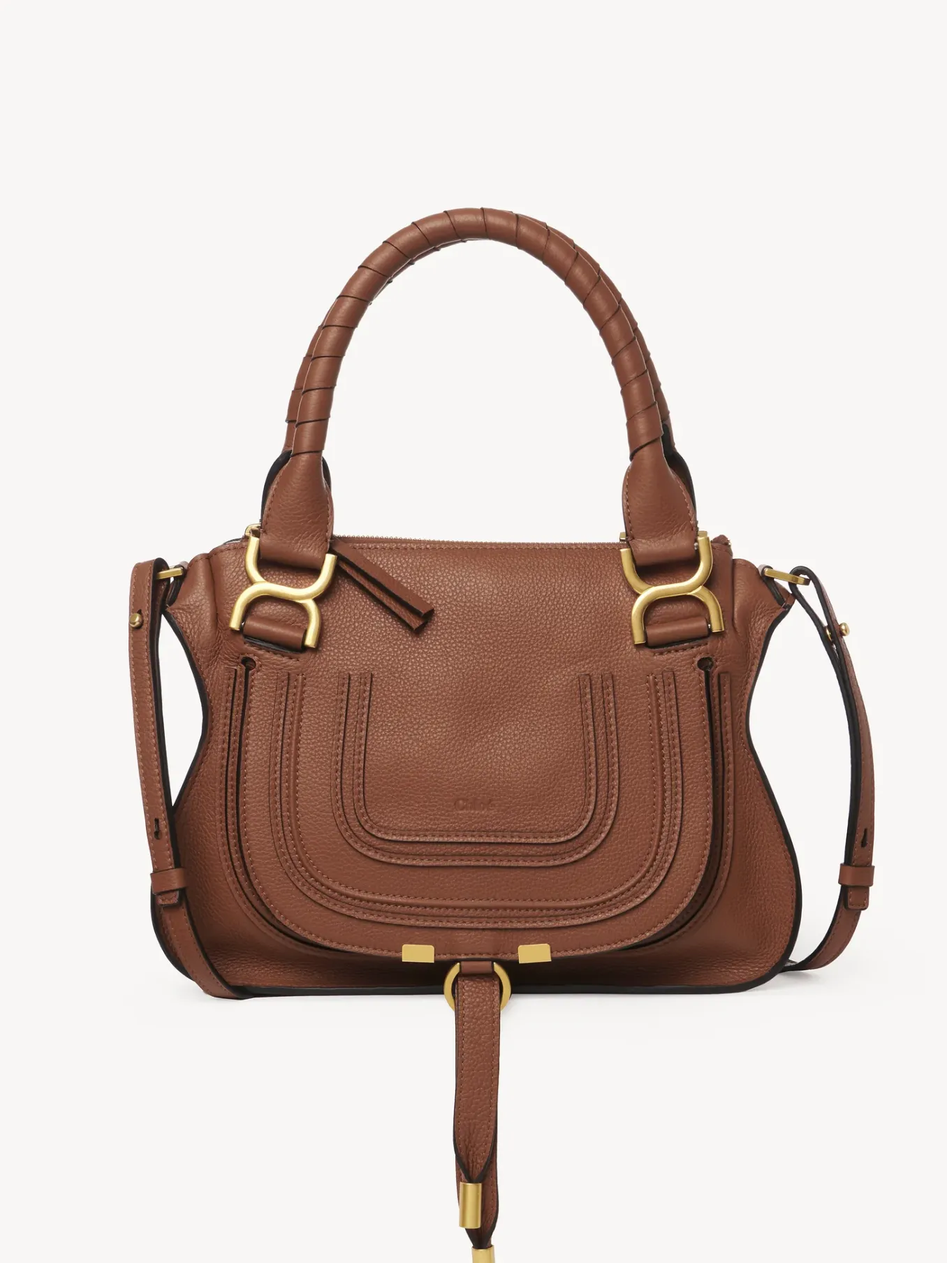 Sacs À Bandoulière-Chloé Petit Sac Double Porte Marcie Tan