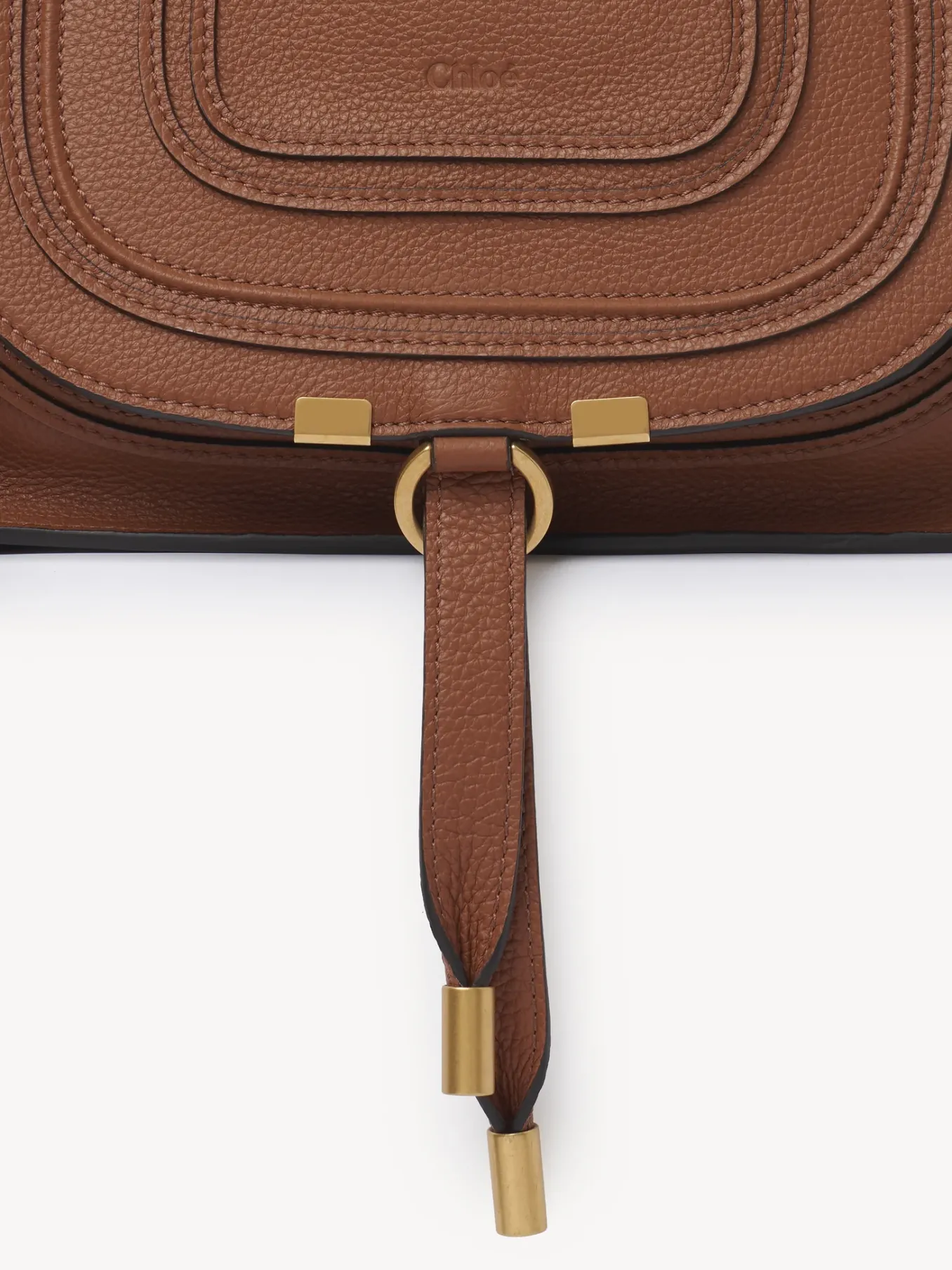 Sacs À Bandoulière-Chloé Petit Sac Double Porte Marcie Tan