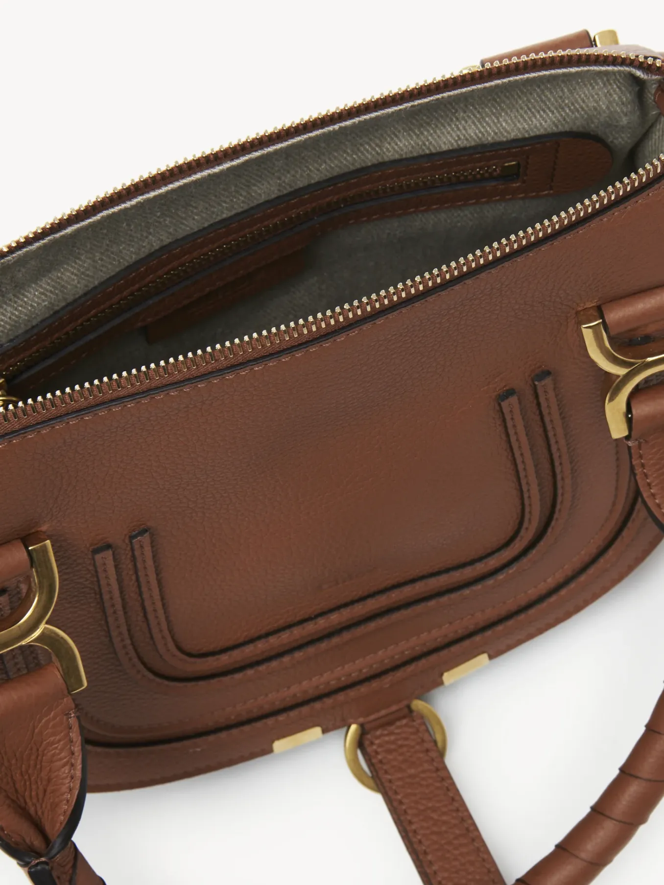 Sacs À Bandoulière-Chloé Petit Sac Double Porte Marcie Tan