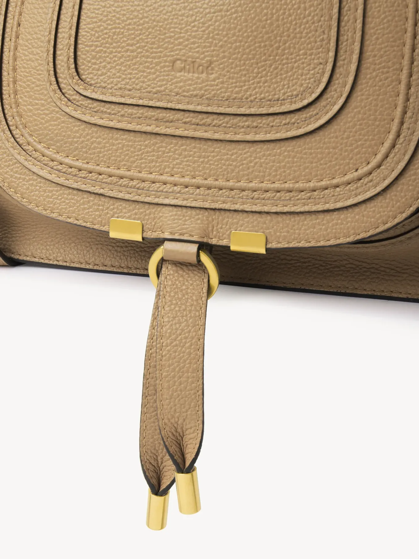 Sacs À Bandoulière-Chloé Petit Sac Double Porte Marcie Milky Brown