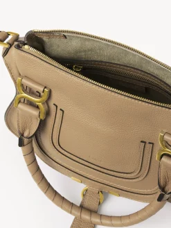 Sacs À Bandoulière-Chloé Petit Sac Double Porte Marcie Milky Brown