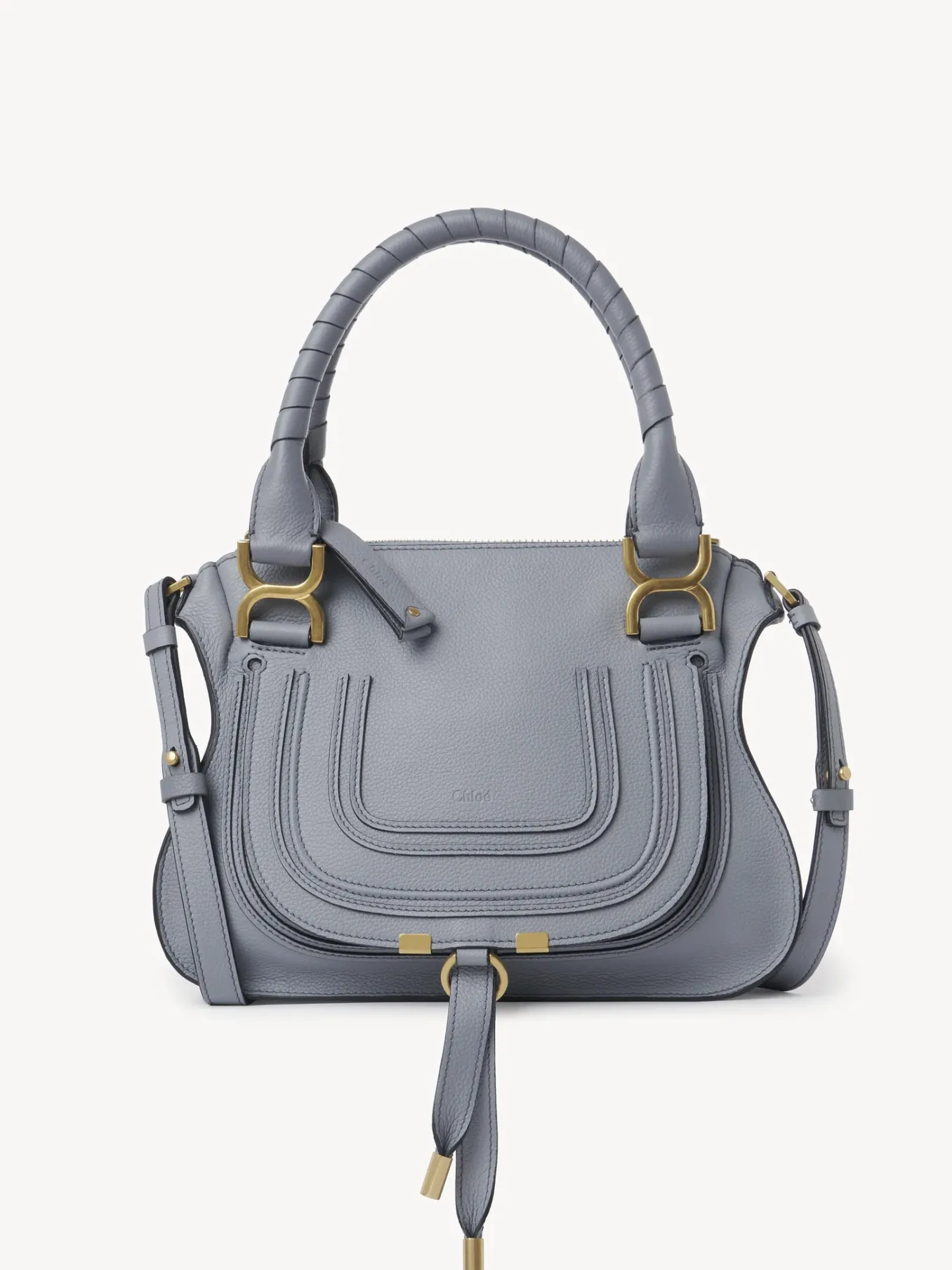 Sacs À Bandoulière-Chloé Petit Sac Double Porte Marcie Storm Blue