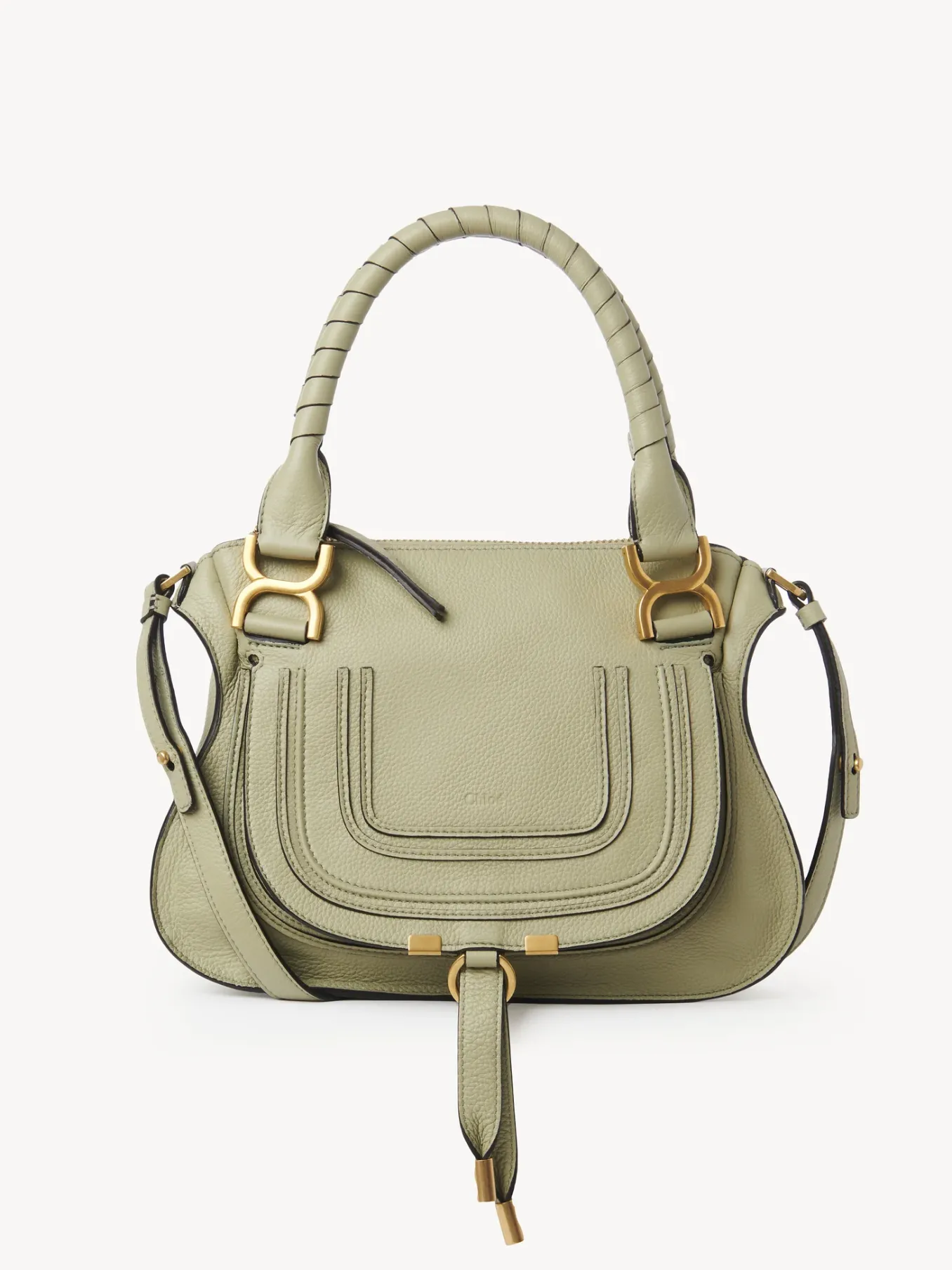 Sacs À Bandoulière-Chloé Petit Sac Double Porte Marcie Faded Green