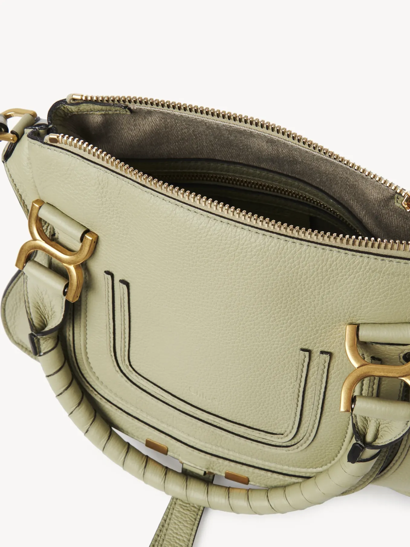 Sacs À Bandoulière-Chloé Petit Sac Double Porte Marcie Faded Green