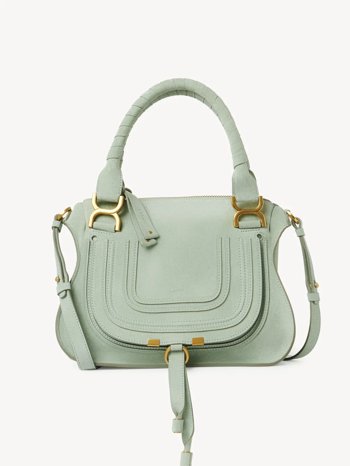 Sacs À Bandoulière-Chloé Petit Sac Double Porte Marcie Airy Green