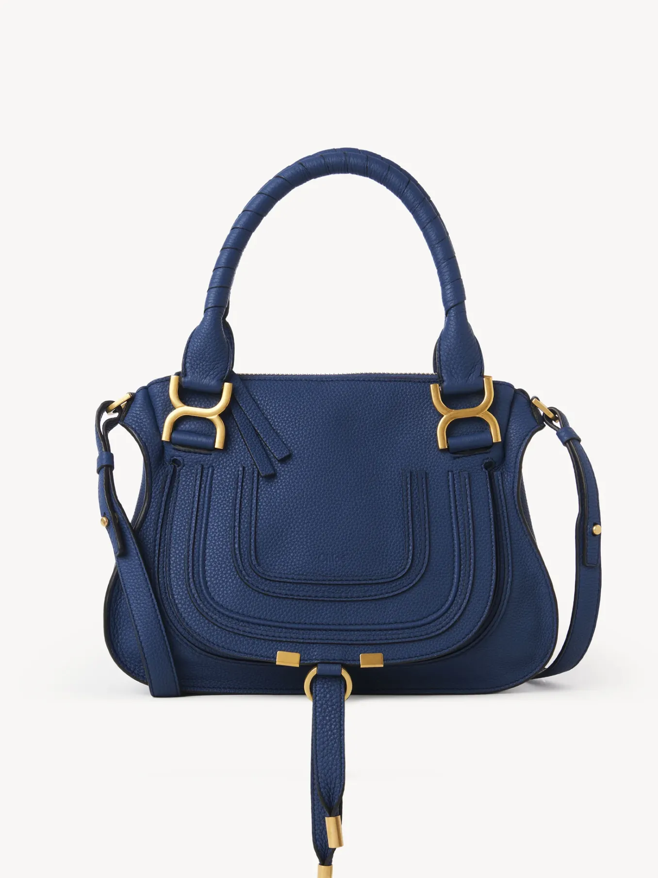 Sacs À Bandoulière-Chloé Petit Sac Double Porte Marcie Deep Denim