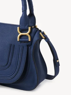 Sacs À Bandoulière-Chloé Petit Sac Double Porte Marcie Deep Denim