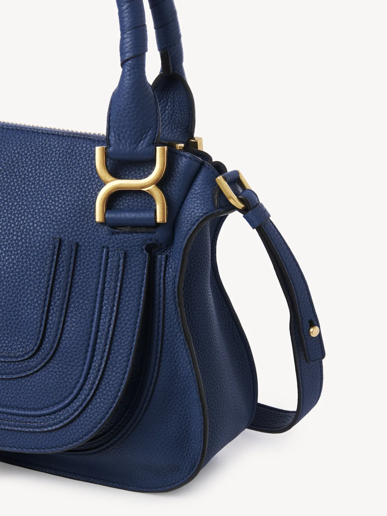 Sacs À Bandoulière-Chloé Petit Sac Double Porte Marcie Deep Denim