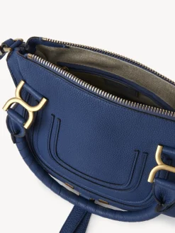 Sacs À Bandoulière-Chloé Petit Sac Double Porte Marcie Deep Denim