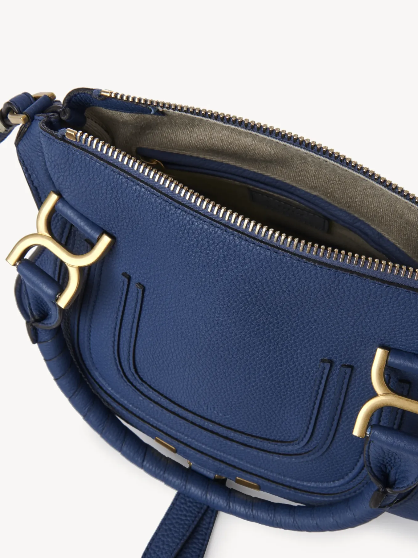 Sacs À Bandoulière-Chloé Petit Sac Double Porte Marcie Deep Denim