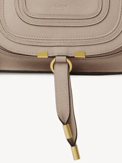 Sacs À Bandoulière-Chloé Petit Sac Double Porte Marcie Nomad Beige