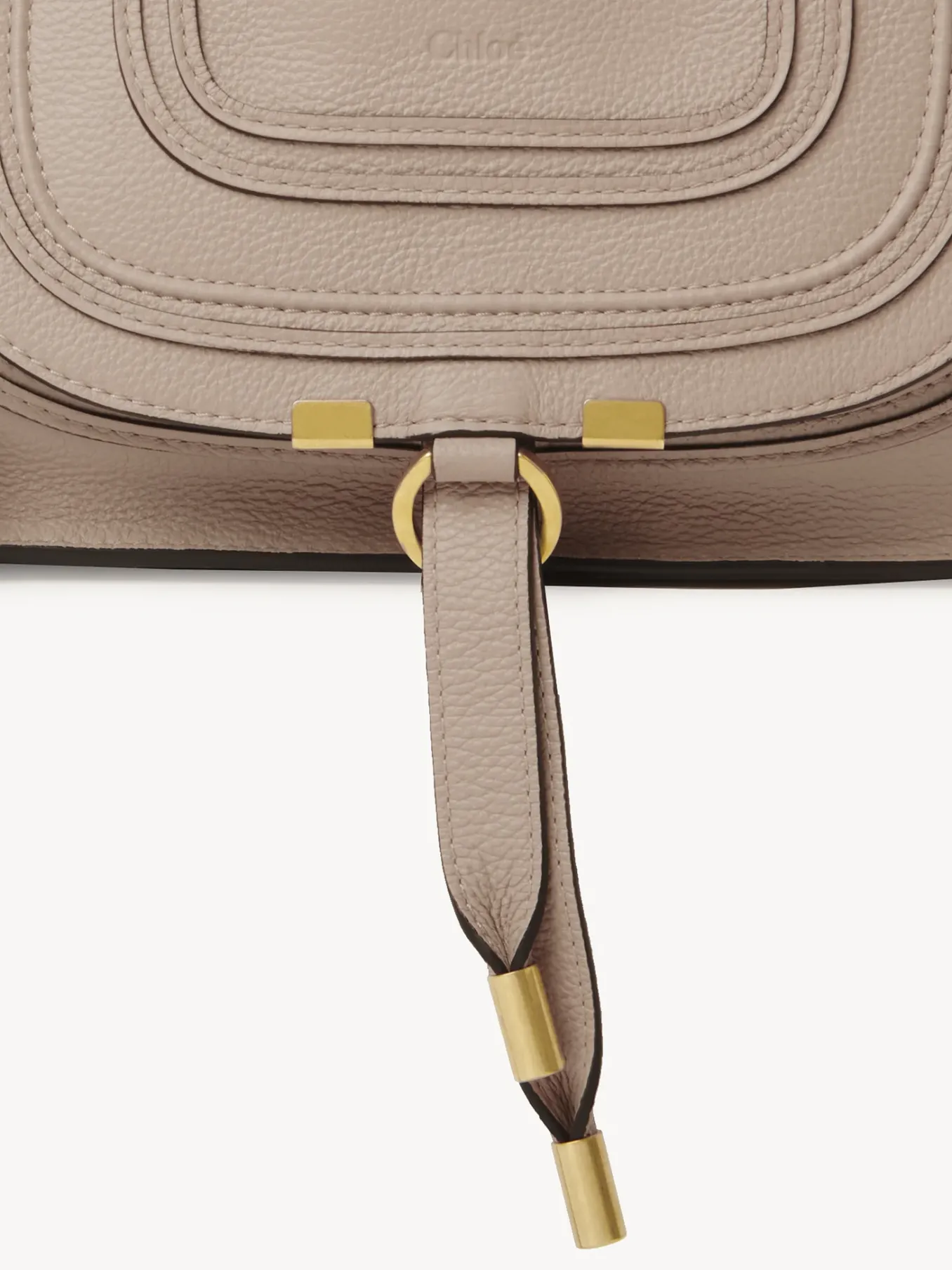 Sacs À Bandoulière-Chloé Petit Sac Double Porte Marcie Nomad Beige