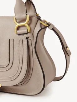 Sacs À Bandoulière-Chloé Petit Sac Double Porte Marcie Nomad Beige