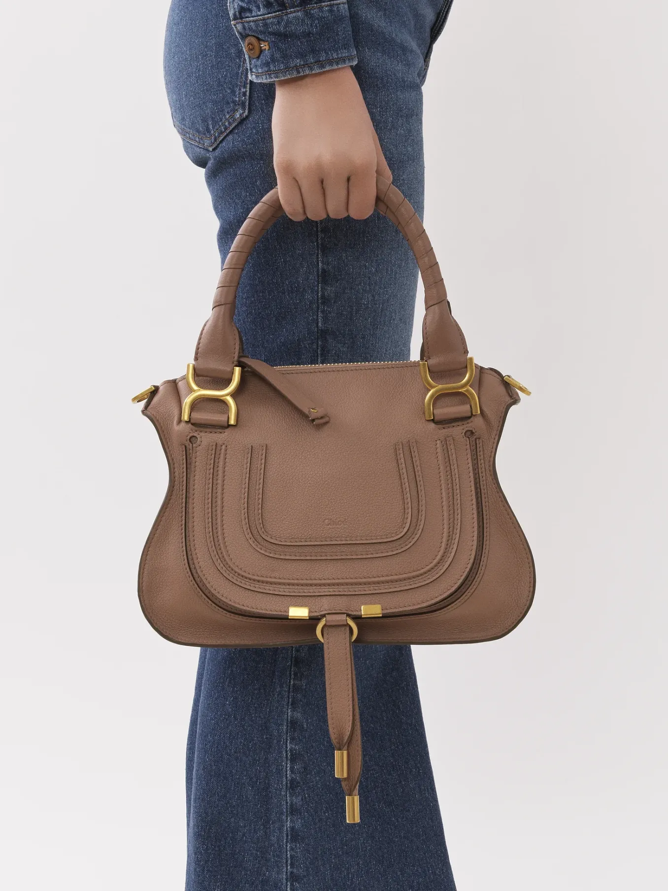Sacs À Bandoulière-Chloé Petit Sac Double Porte Marcie Woodrose
