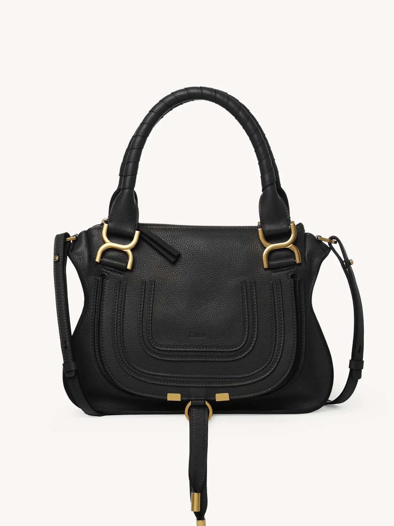 Sacs À Bandoulière-Chloé Petit Sac Double Porte Marcie Noir