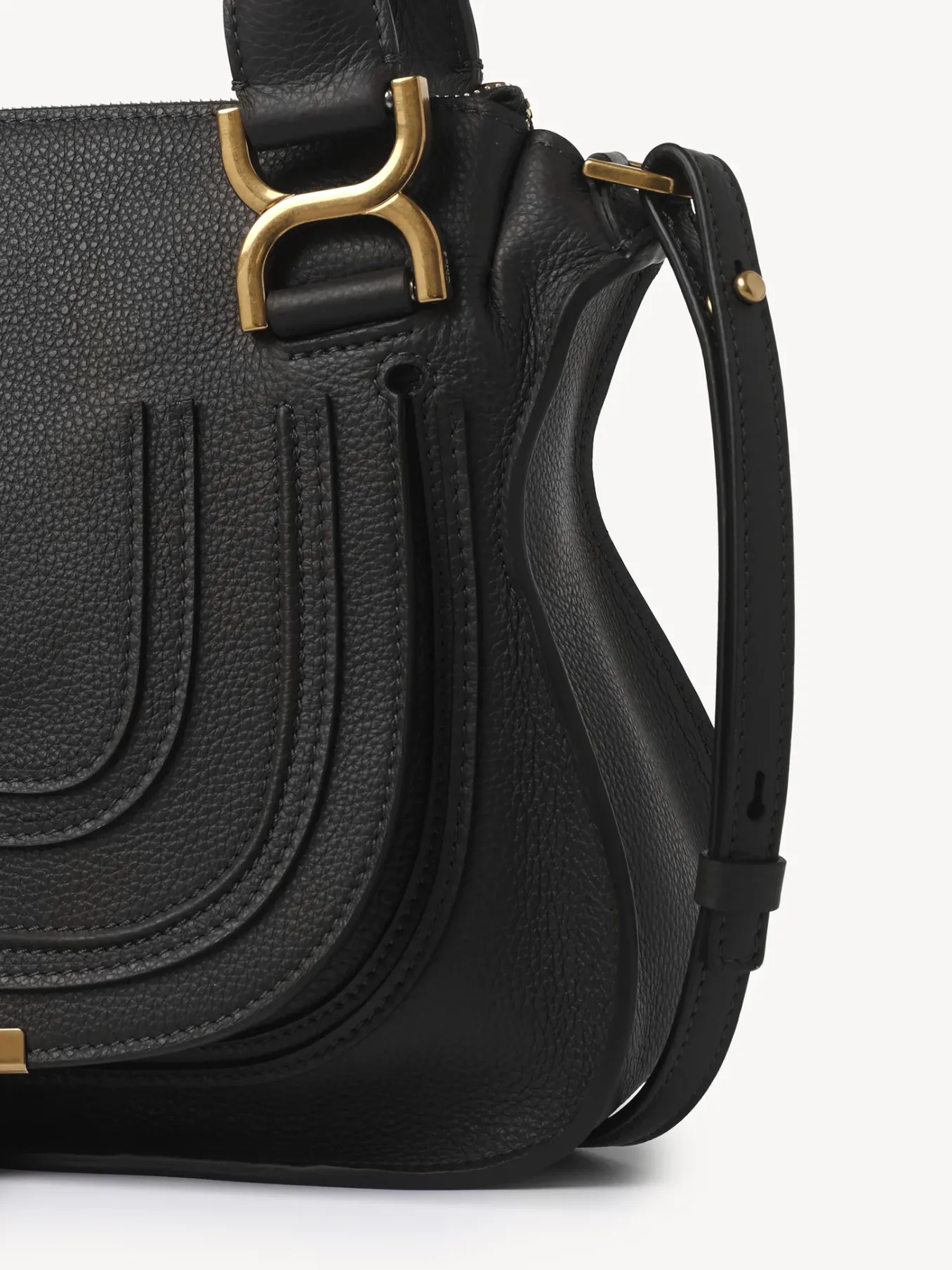 Sacs À Bandoulière-Chloé Petit Sac Double Porte Marcie Noir