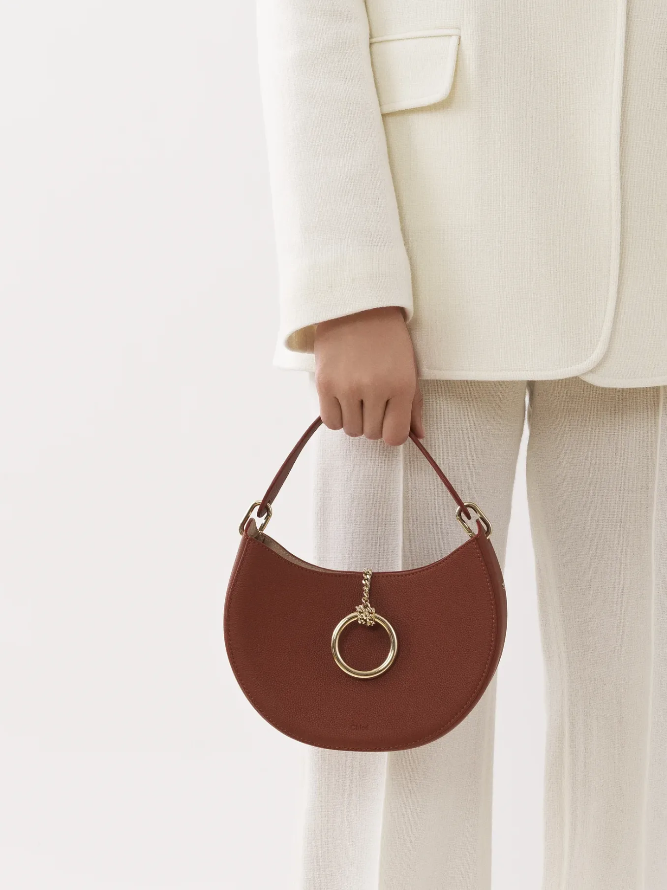 Sacs À Bandoulière-Chloé Petit Sac Hobo Arlene Sepia Brown