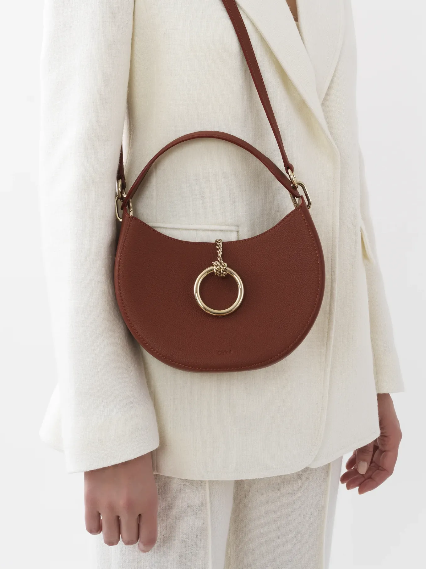 Sacs À Bandoulière-Chloé Petit Sac Hobo Arlene Sepia Brown