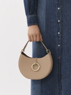 Sacs À Bandoulière-Chloé Petit Sac Hobo Arlene Nomad Beige