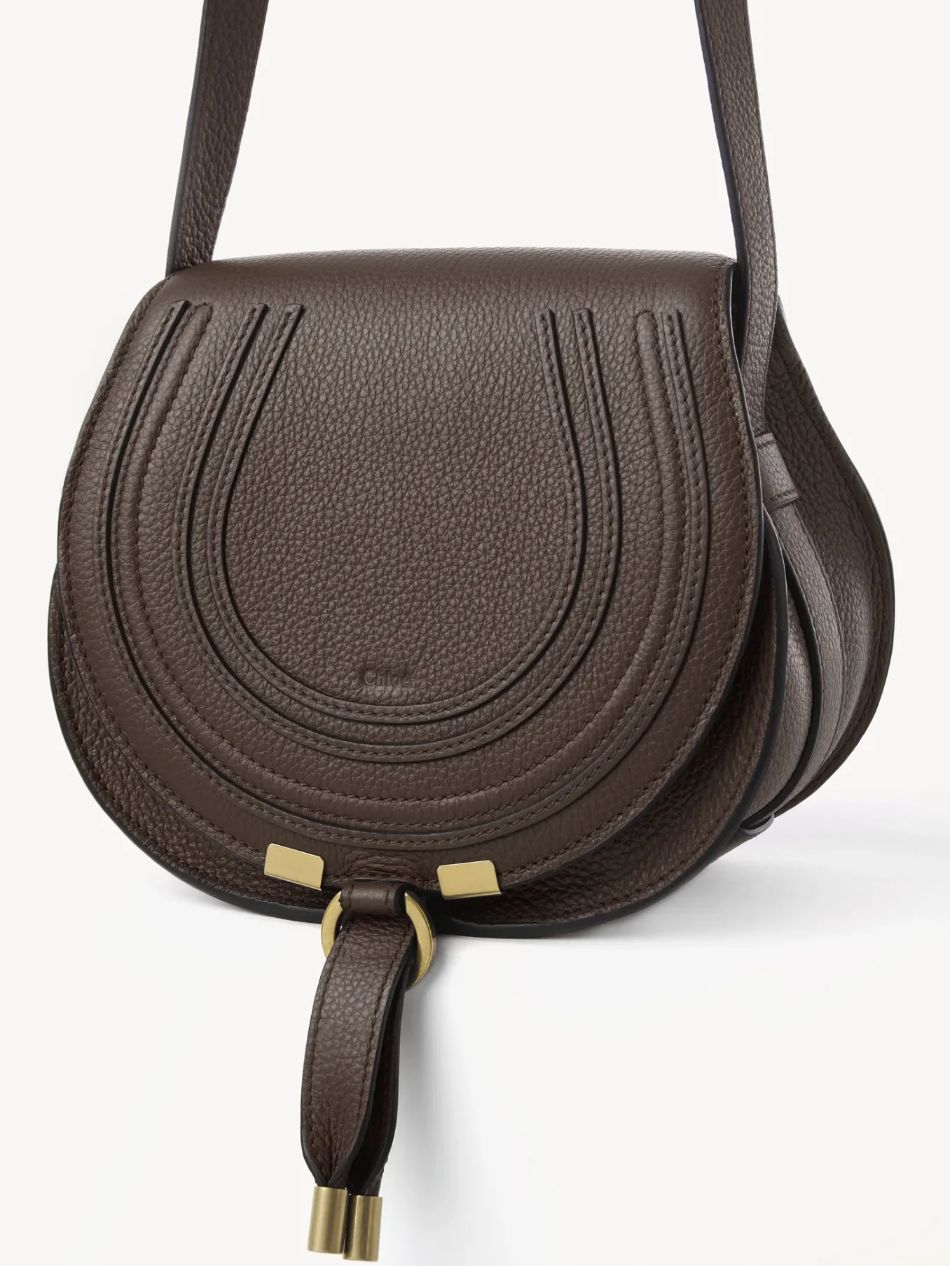 Sacs À Bandoulière-Chloé Petit Sac Porte Épaule Marcie Bold Brown