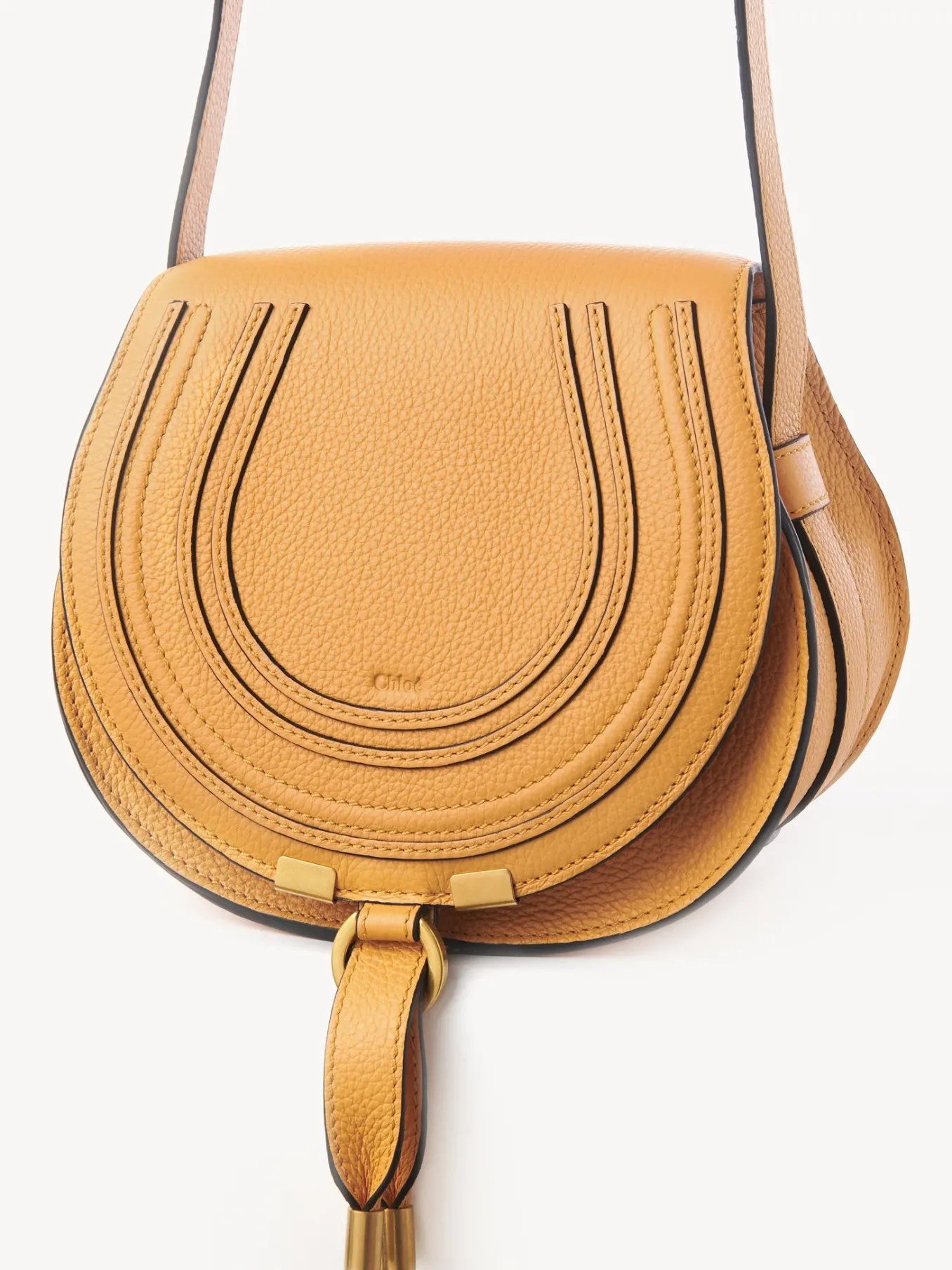 Sacs À Bandoulière-Chloé Petit Sac Porte Épaule Marcie Tan Apricot