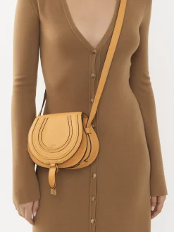 Sacs À Bandoulière-Chloé Petit Sac Porte Épaule Marcie Tan Apricot
