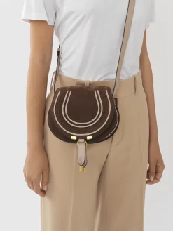 Sacs À Bandoulière-Chloé Petit Sac Porte Épaule Marcie Pure Brown