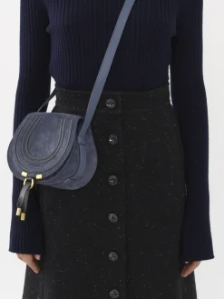 Sacs À Bandoulière-Chloé Petit Sac Porte Épaule Marcie Graphite Navy