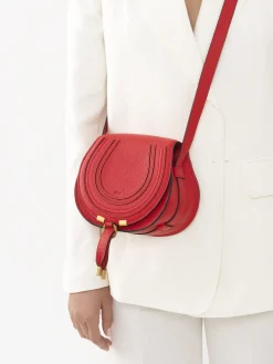 Sacs À Bandoulière-Chloé Petit Sac Porte Épaule Marcie Red Flame
