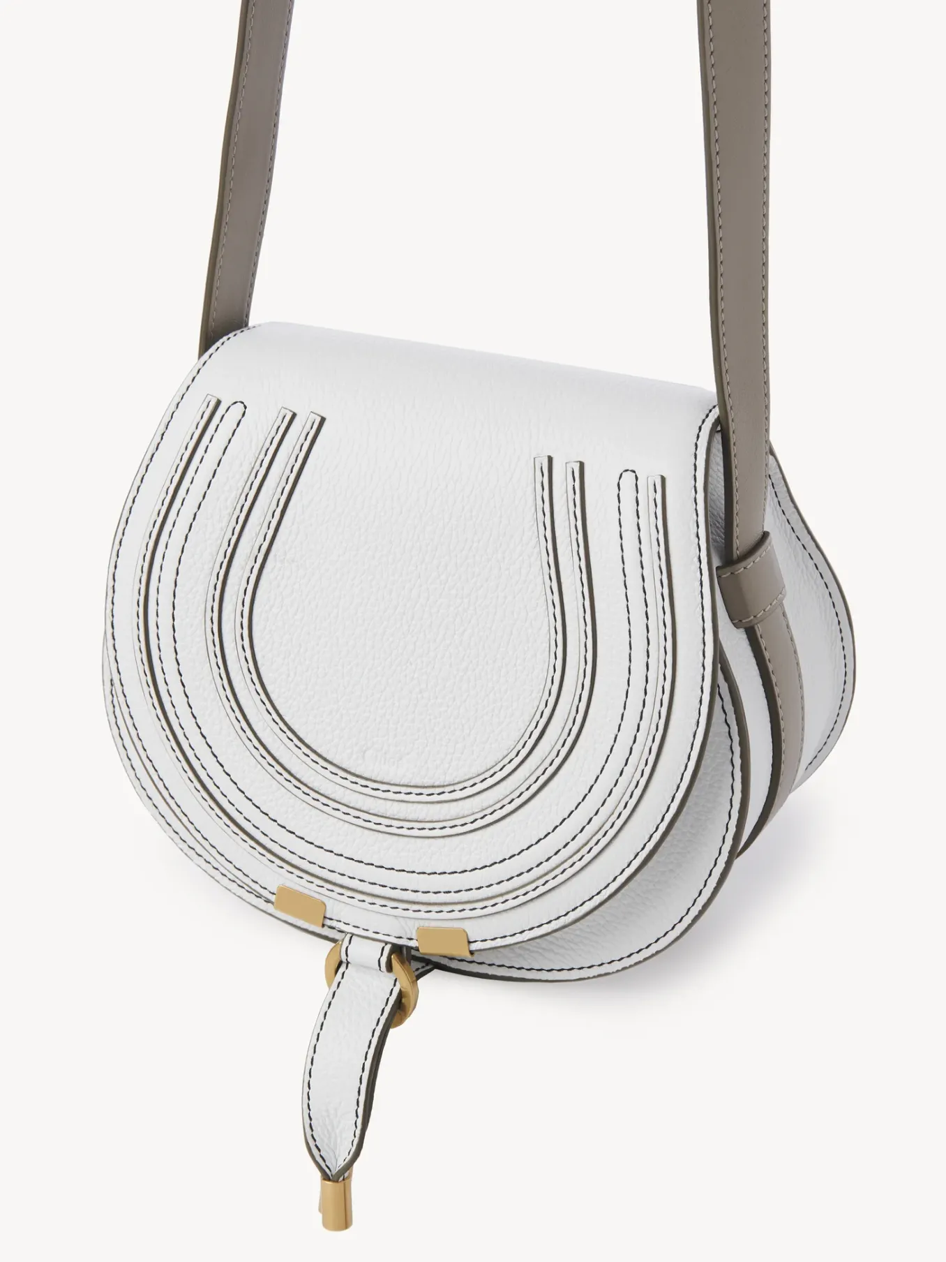 Sacs À Bandoulière-Chloé Petit Sac Porte Épaule Marcie Crystal White