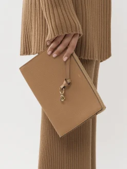 Pochettes-Chloé Pochette Alphabet Light Tan