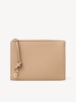 Pochettes-Chloé Pochette Alphabet Light Tan